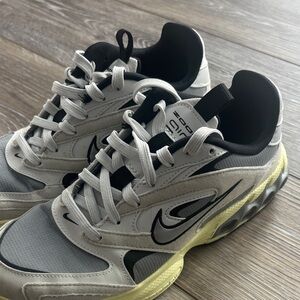 Nike Air Zoom Sneakers in Gray and Black with Yellow Accents
